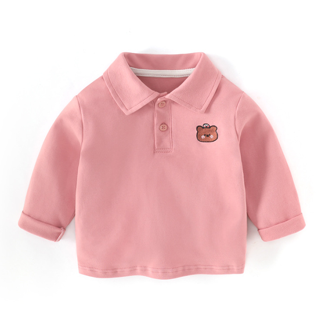 Langärmliges Poloshirt mit kleinem Bärenjungen